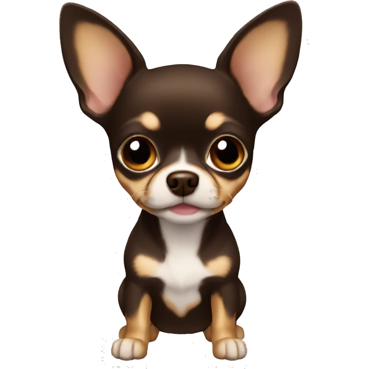 Dog chihuahua dark brown emoji