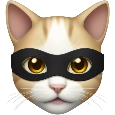kitten with anonymous mask emoji