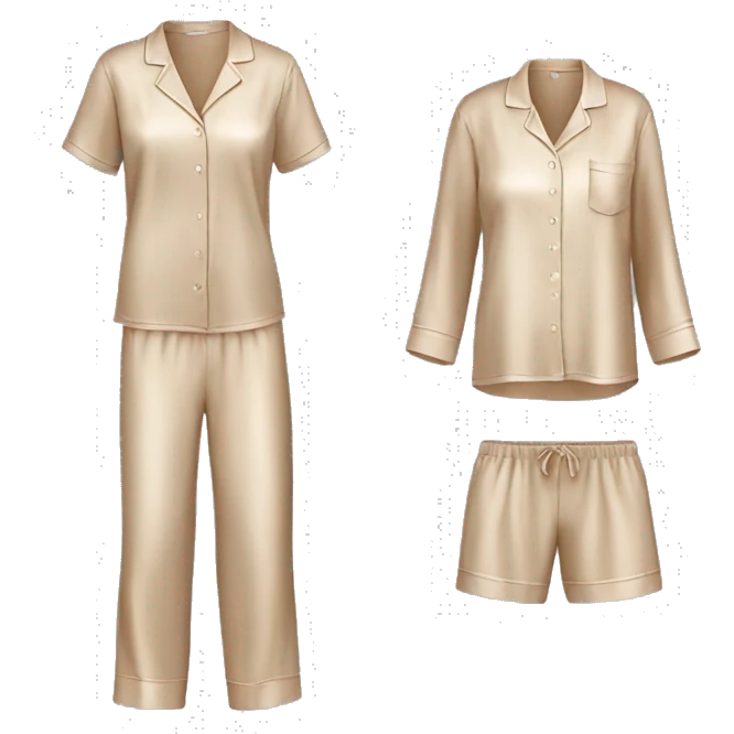 Light brown silk pyjamas set emoji