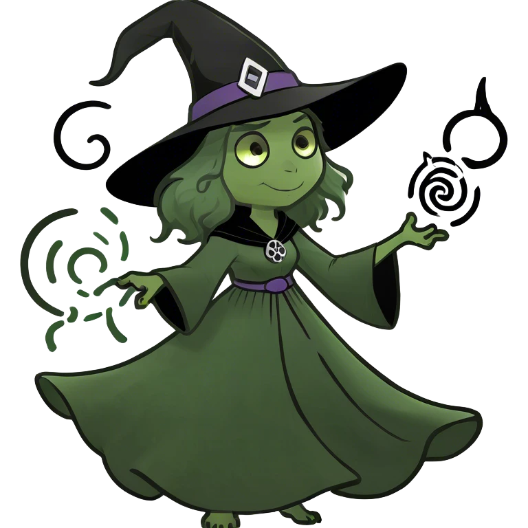 Witch casting spell emoji