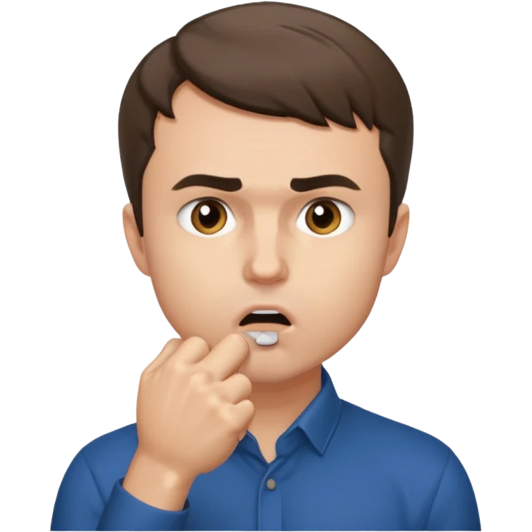 Charlie Kirk holding fist over mouth emoji