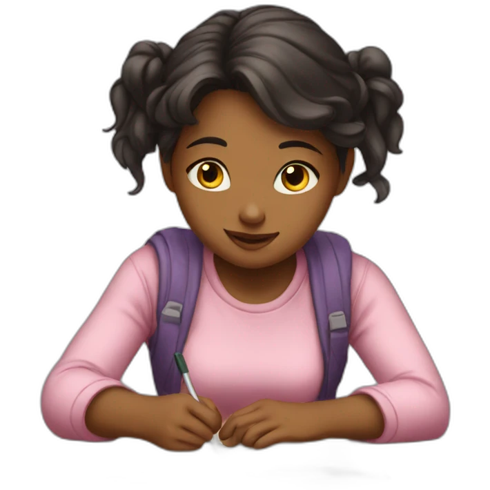 Girl studying so hard  emoji