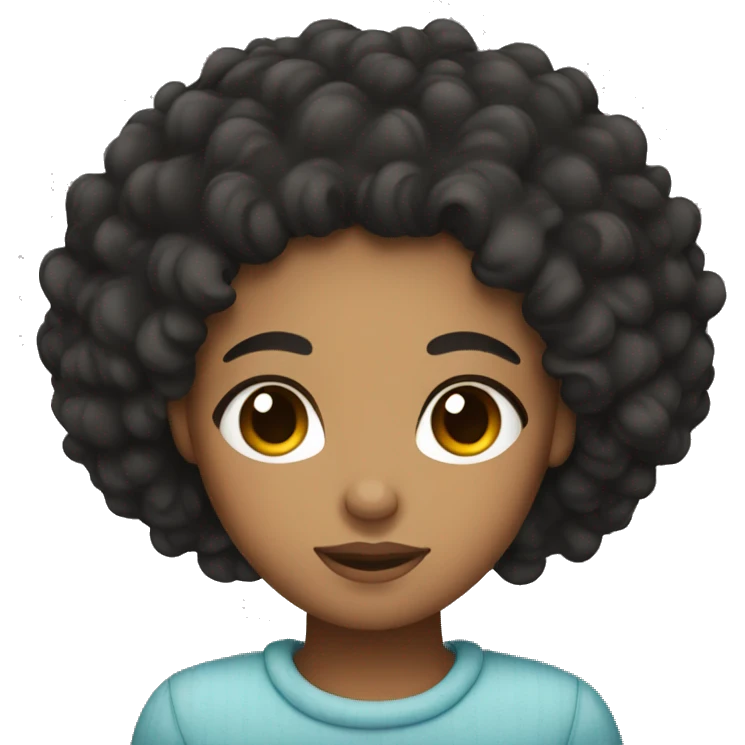 black curly hair girl sleeping emoji