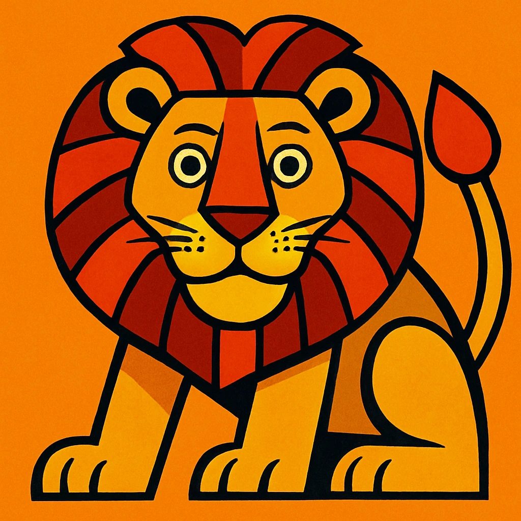 vibrant cartoon style lion emoji