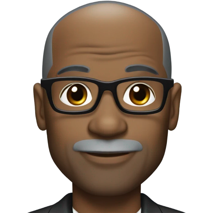 deon sanders with round face and suit and glasses and buzz cut and small eyes and over 50 small gray bearded receding hairline and small black eyes and wrinkled forehead emoji