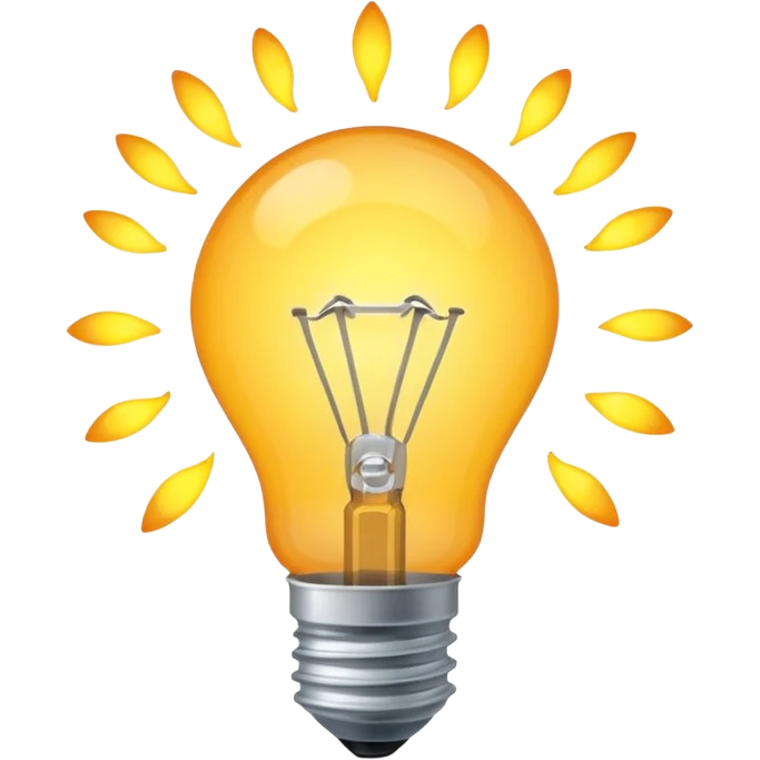 a lightbulb so bright you can't see the inside of it emoji