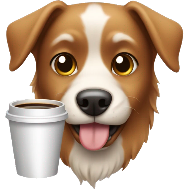 Dog with a coffee  emoji