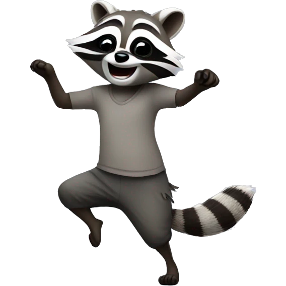 Raccoon dancing emoji