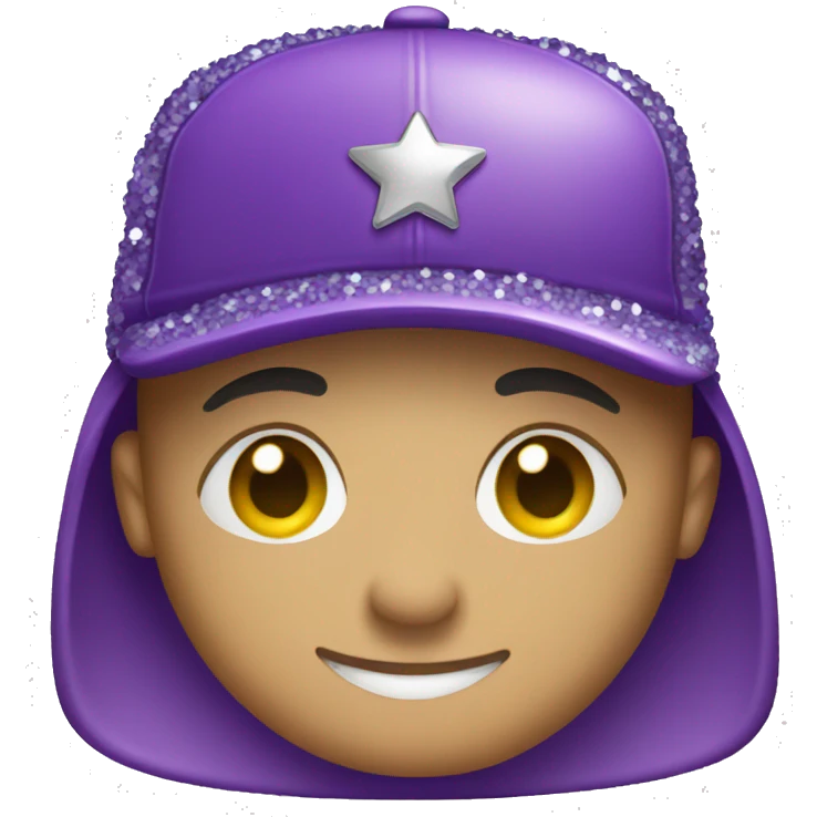 purple cap with sequins emoji