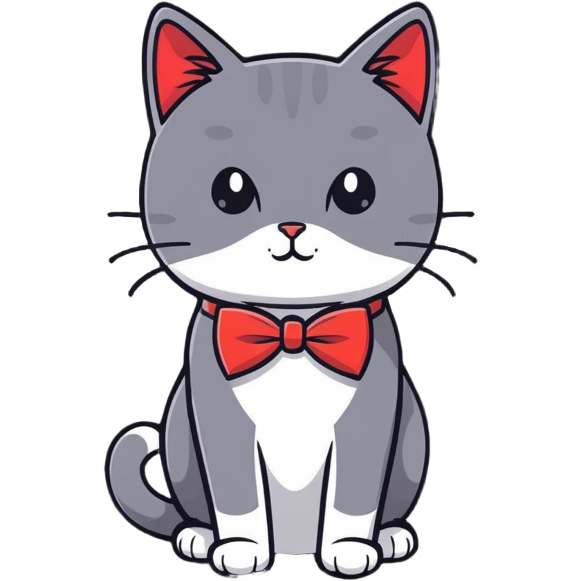 elegant cat in bow tie emoji