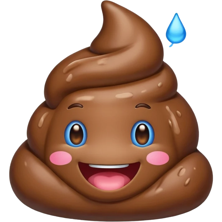blue colors kawaii poop emoji