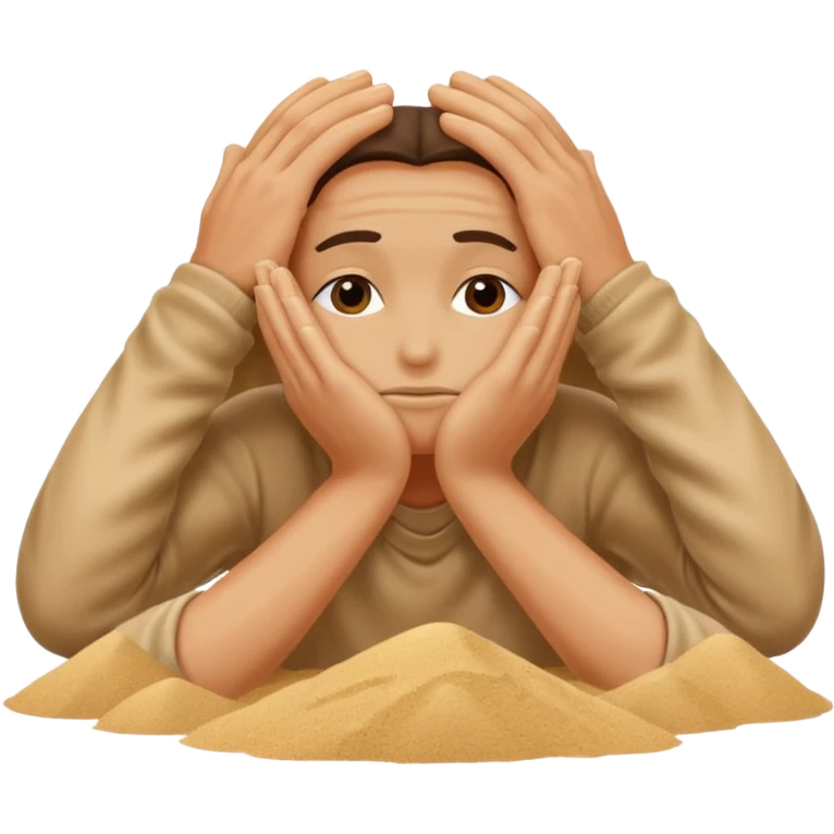 Sand with hands on face emoji