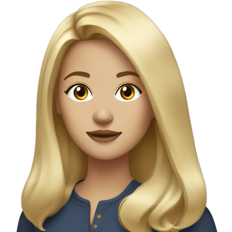 Woman brown eyes blonde mid length hair emoji