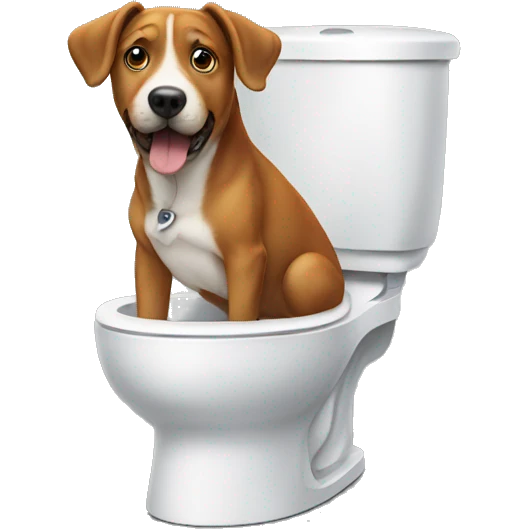 Dog on toilet emoji