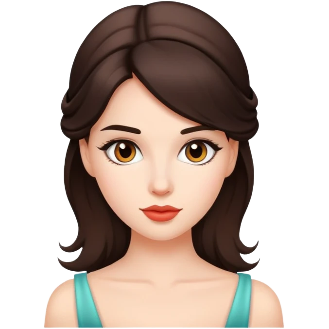 Coquette brunette girl emoji