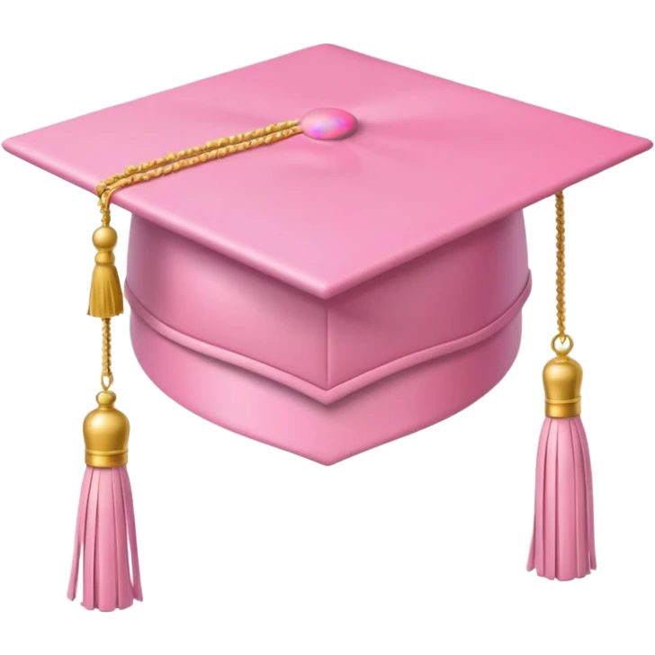 Light pink graduation hat with light gold tassel  emoji
