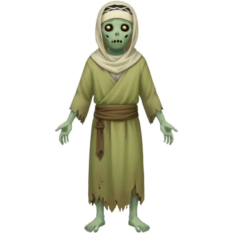 fullbody zombie leper with tattered tunic and head covering from Jesus times emoji