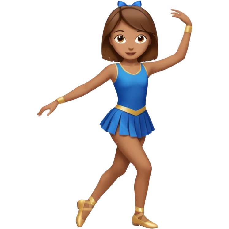 A preppy girl with brown hair and she is a Dancer emoji