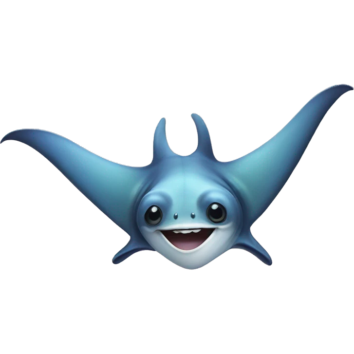Smiley manta ray emoji