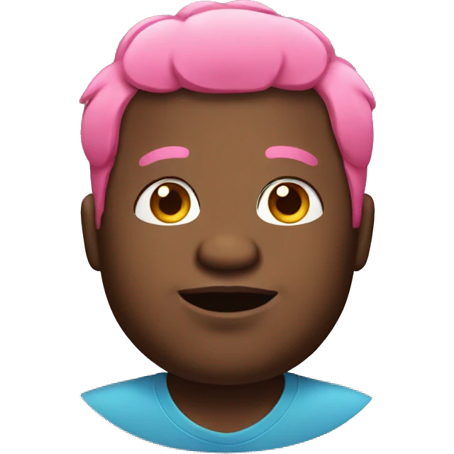 Fat black guy with pink hair emoji