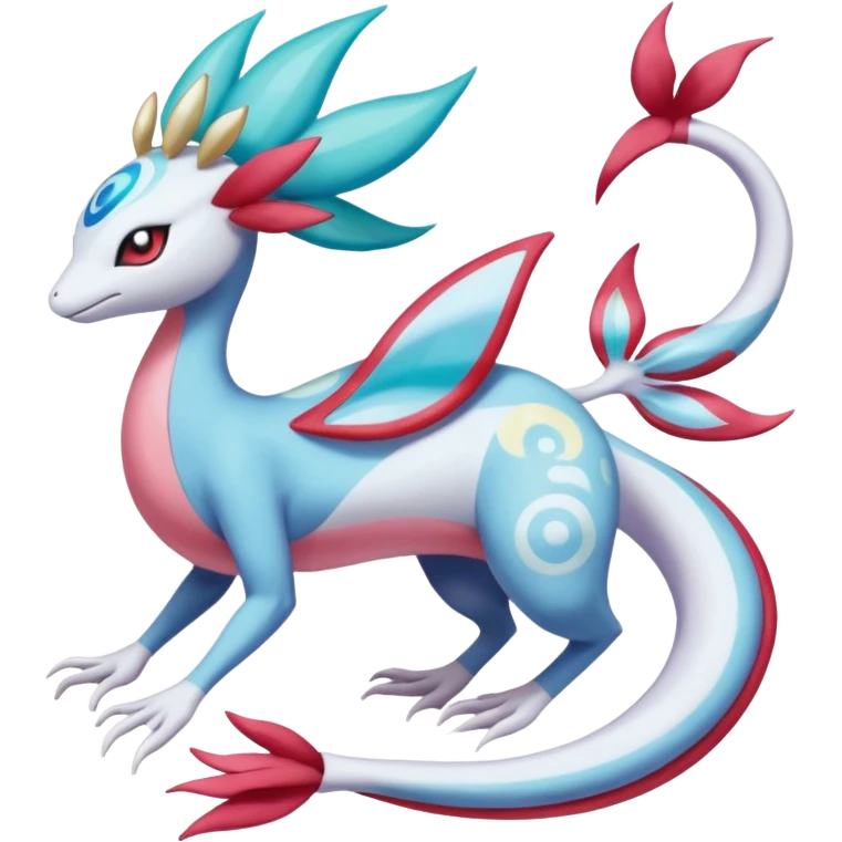 Primarina-Meloetta-Darkrai-Cresselia-Milotic-Amaura-Pokémon-Fakémon-fusion, full body emoji