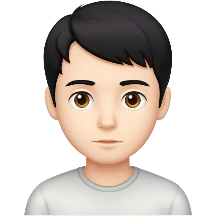 black haired boy portrait emoji