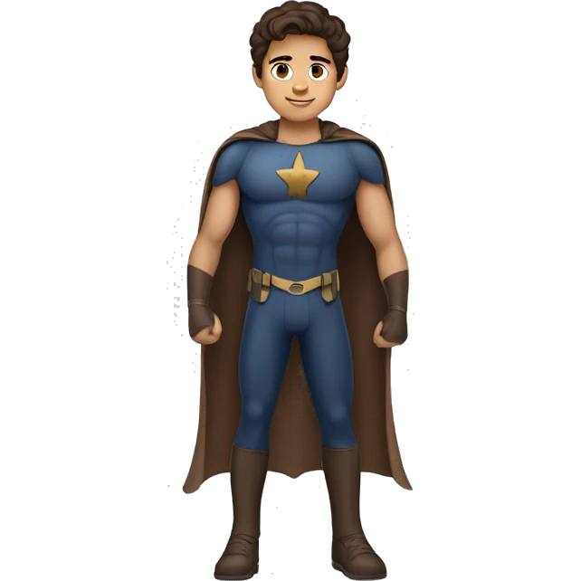 superhero, boy, brown hair, brown eyes, hispanic emoji