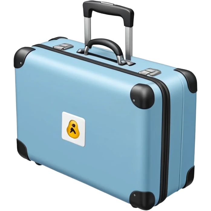 Light blue suitcase, cute emoji