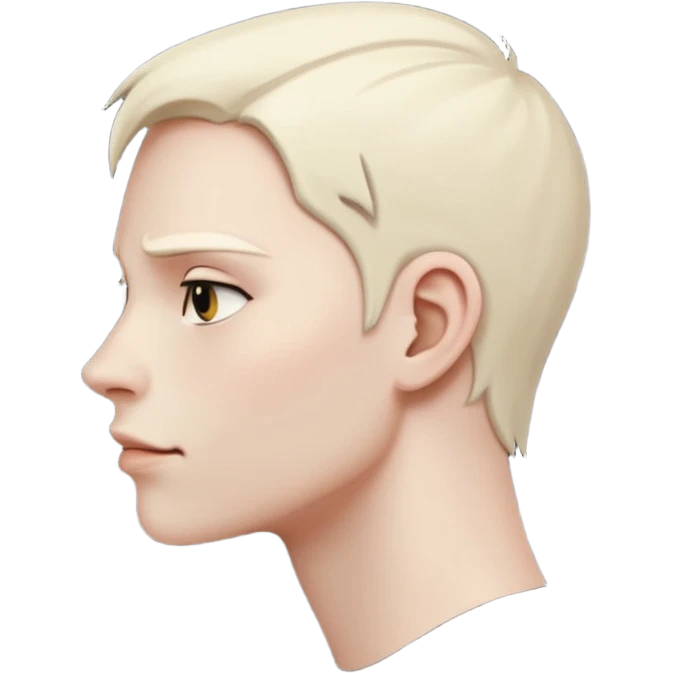 hellvis character, left profile view, simple, bold, expressive, no text emoji