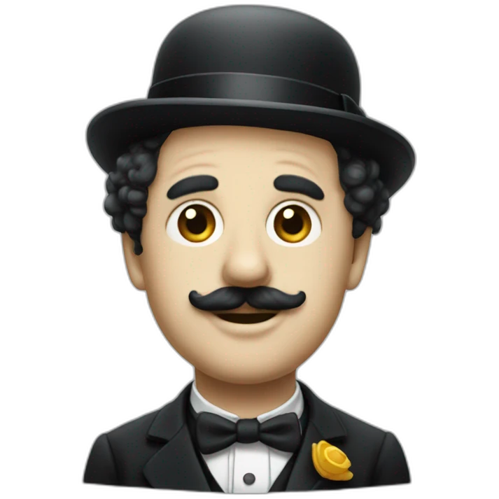 charlie chaplin with small hair emoji