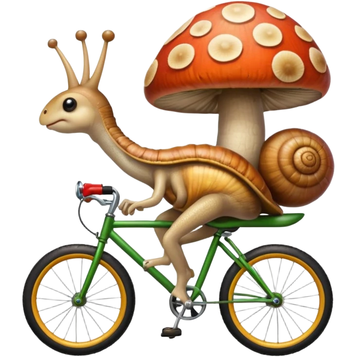 snail riding a mushroom bicycle  emoji
