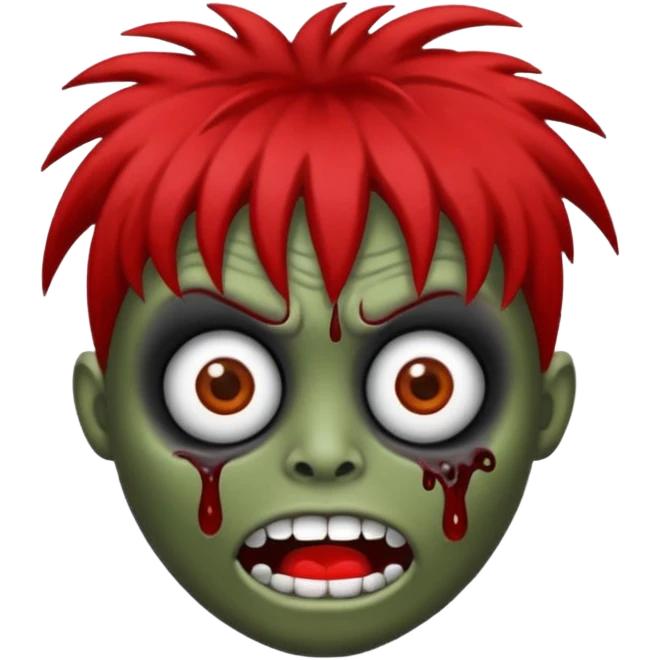 emoji de garota zumbi de cabelo preto e MINI franja emoji