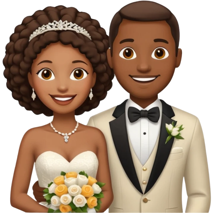 need an image of an african american wedding cople emoji