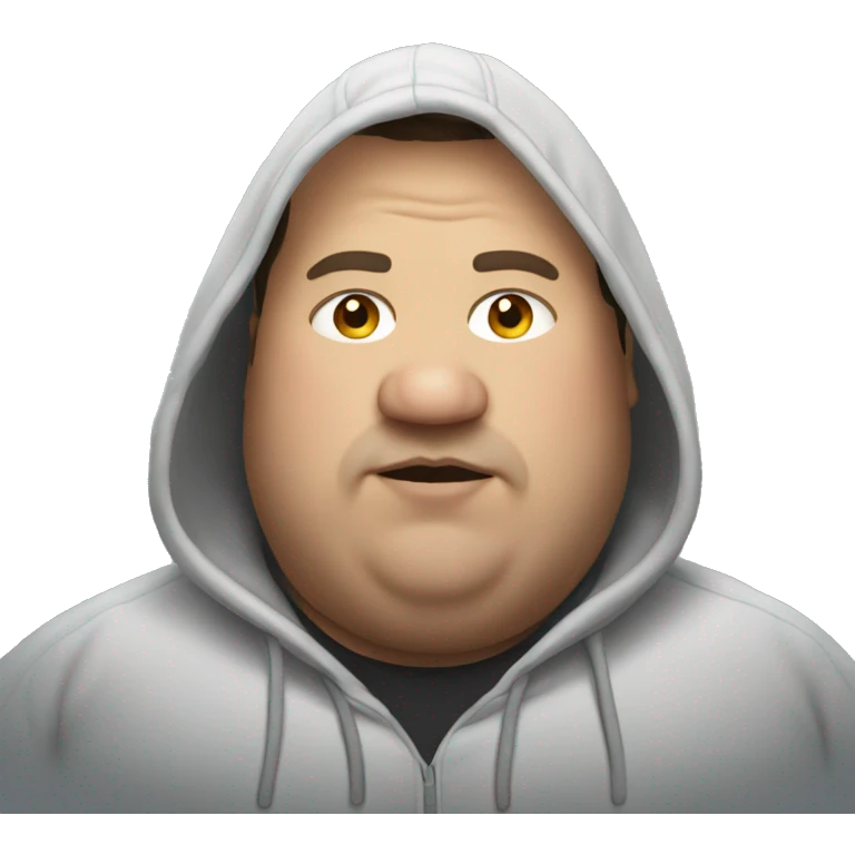 Fat man wearing a hoodie emoji