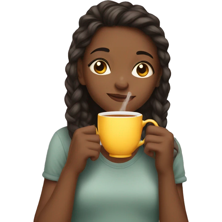 Girl sipping tea emoji