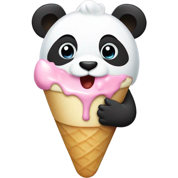 Panda eating ice creame emoji