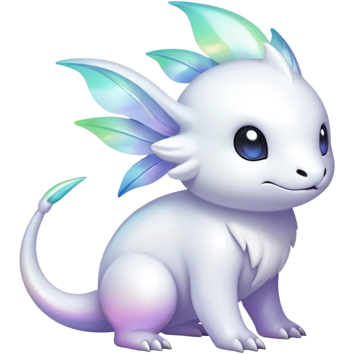  Iridescent white pale fakemon-creature  emoji