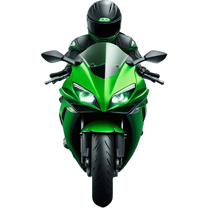 green kawasaki ninja H2 emoji