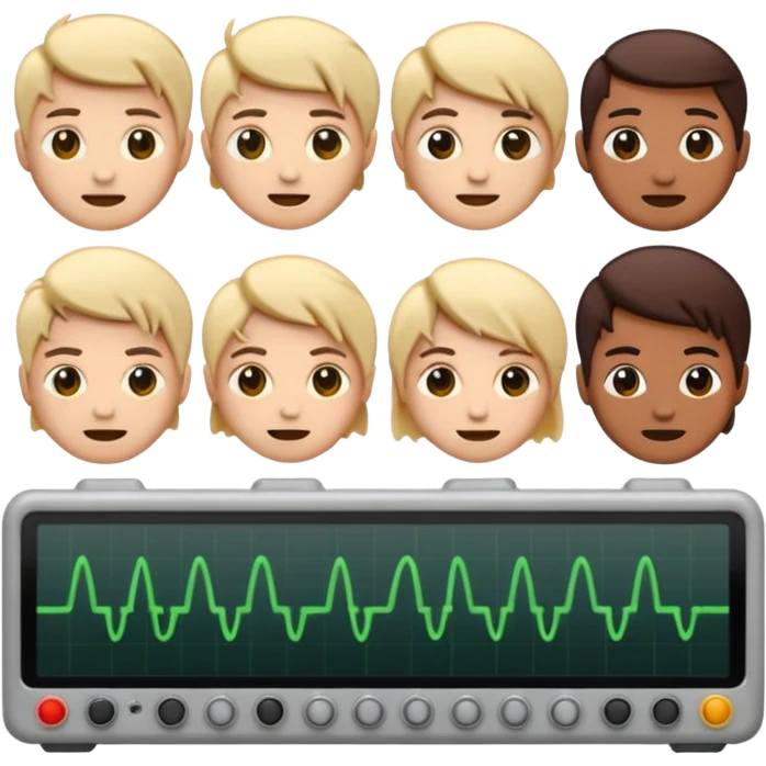Emoji kit of all emotions being done like An oscilloscope, animated emoji