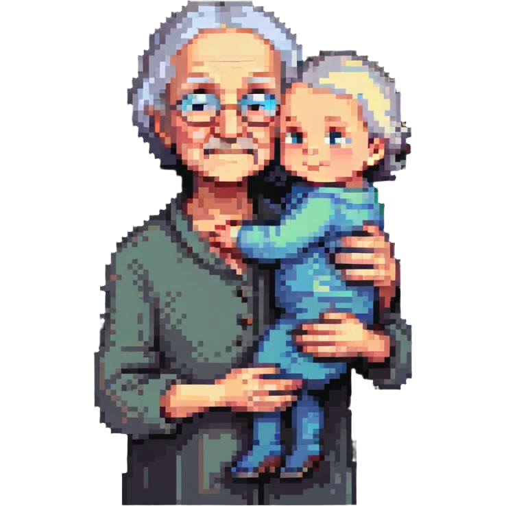old person holding a child in their arms emoji