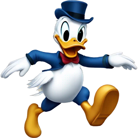 Donald Duck escaping from being hunted emoji
