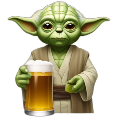 Maitre yoda qui boit une biere emoji
