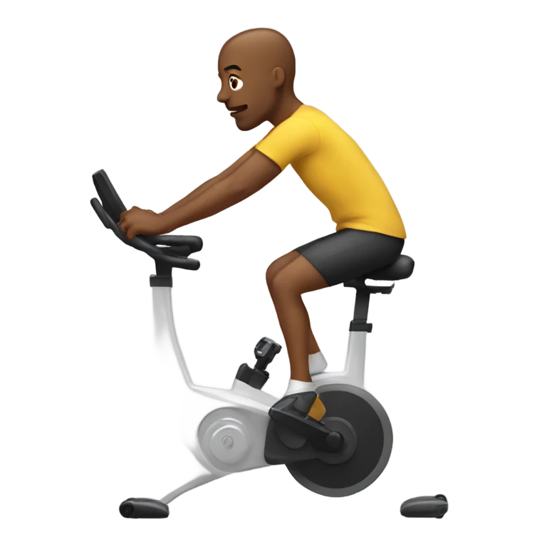 Someone being very stiff on a spin bike emoji
