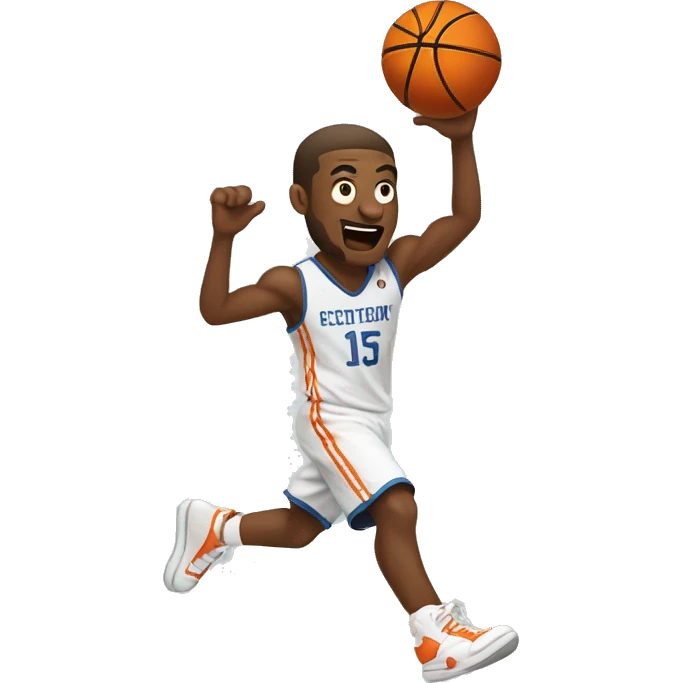 a basket ball player slam dunking emoji