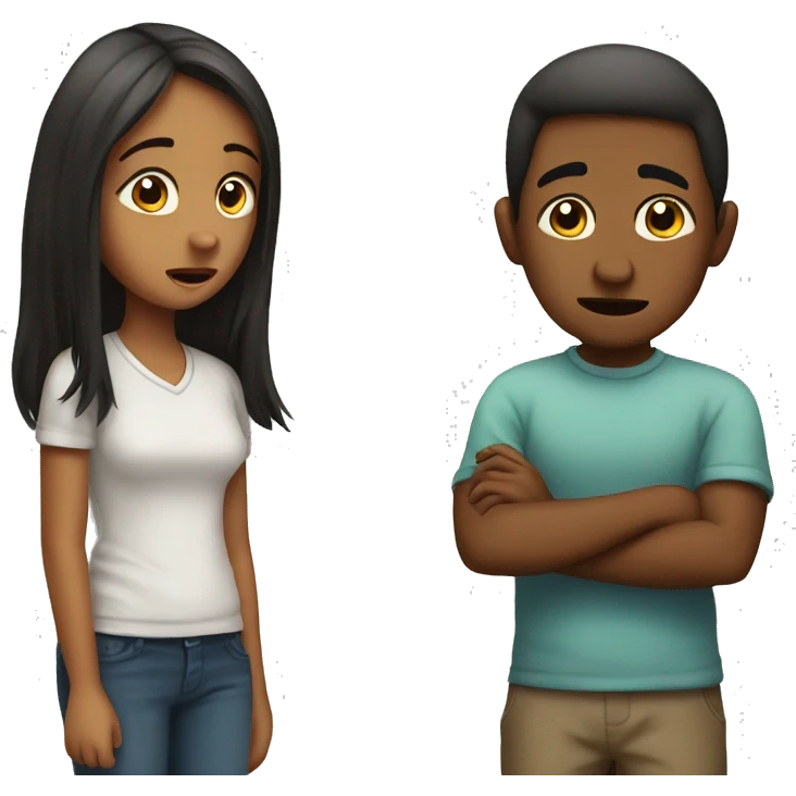 boy asking girl "whats wrong" emoji