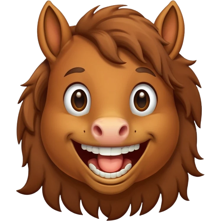 Horse smiling showing teeth emoji