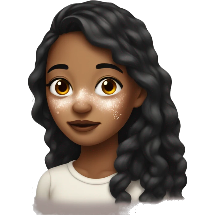 girl with a lot of vitiligo on her face emoji