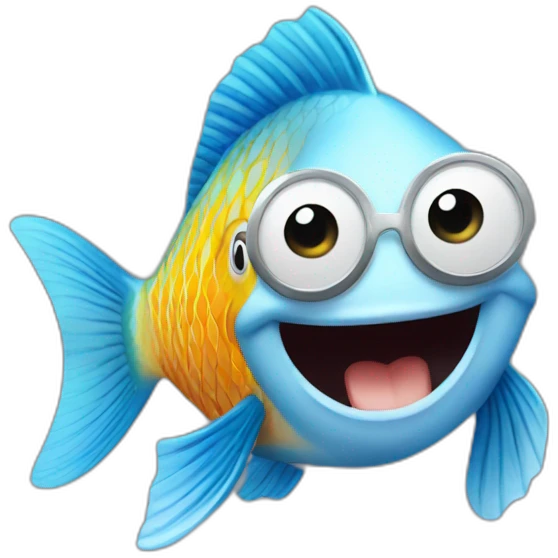 a fish doing the gangnam style emoji