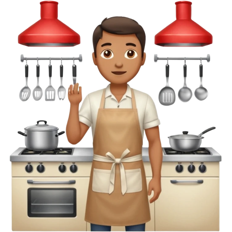 man cooking in a kitchen full body emoji