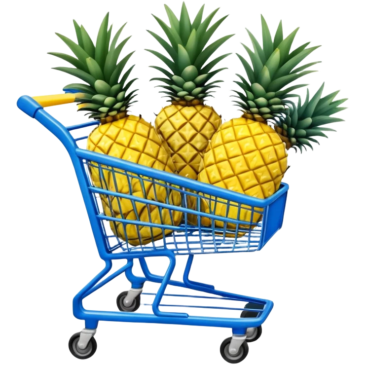 pineapples in a blue Shopping cart  emoji